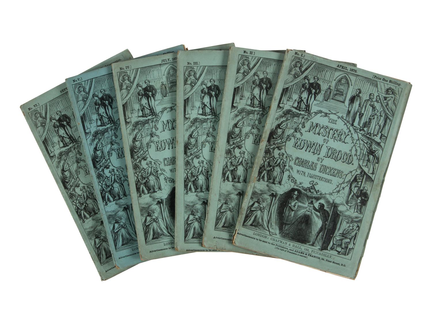 DICKENS, Charles (1812-1870). The Mystery of Edwin Drood . London: Chapman and Hall, April-September 1870.