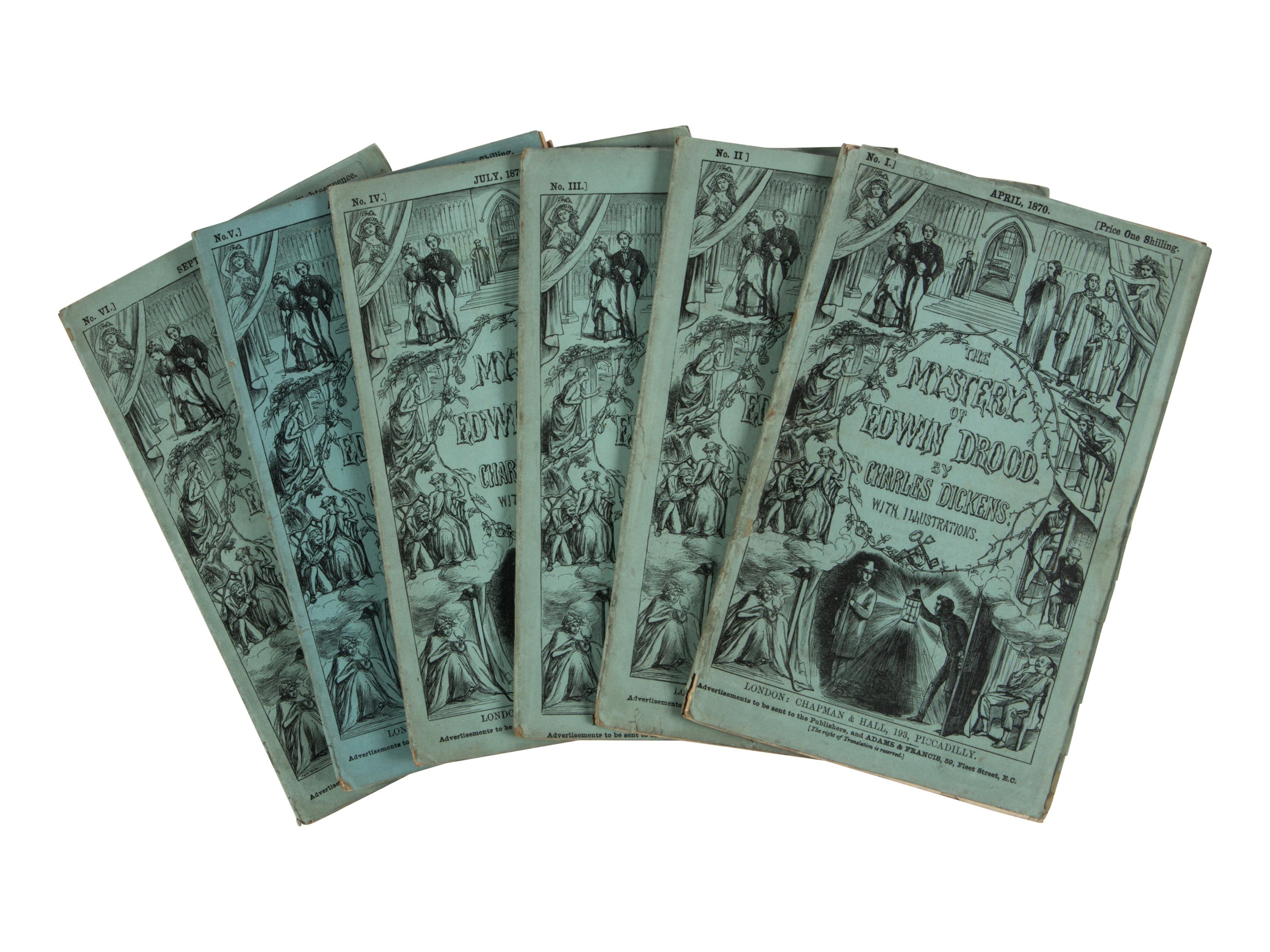 DICKENS, Charles (1812-1870). The Mystery of Edwin Drood . London: Chapman and Hall, April-September 1870.