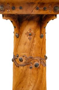 A Nailhead Decorated Leather Clad Pedestal