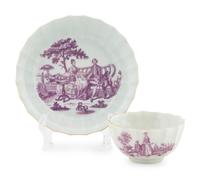 A Dr. Wall Worcester Porcelain Cup and Saucer — C. 1765