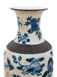 A Chinese Crackle Ground Underglaze Blue and Iron Decorated Porcelain Vase