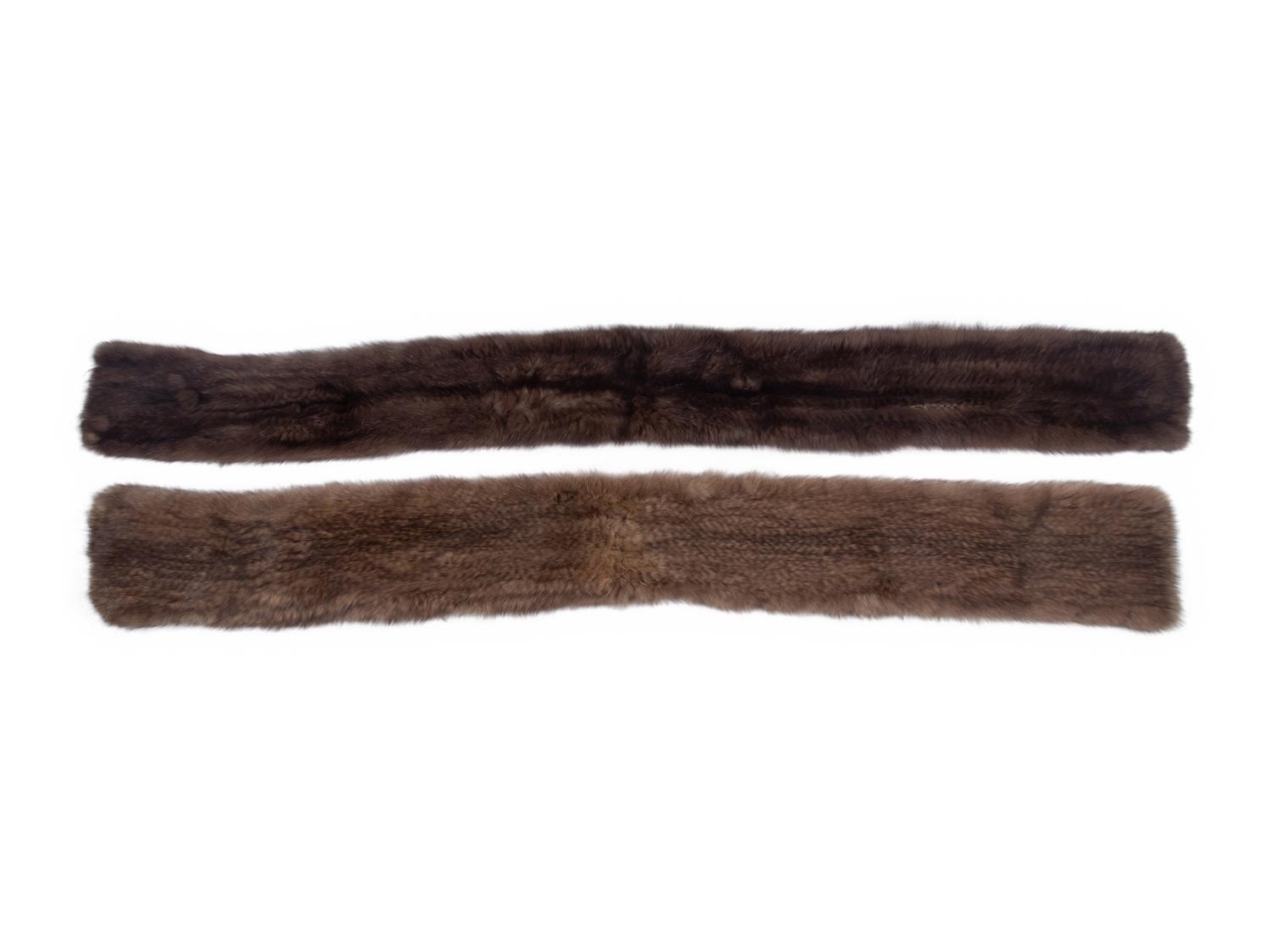 Two J. Mendel Knitted Sable Scarves