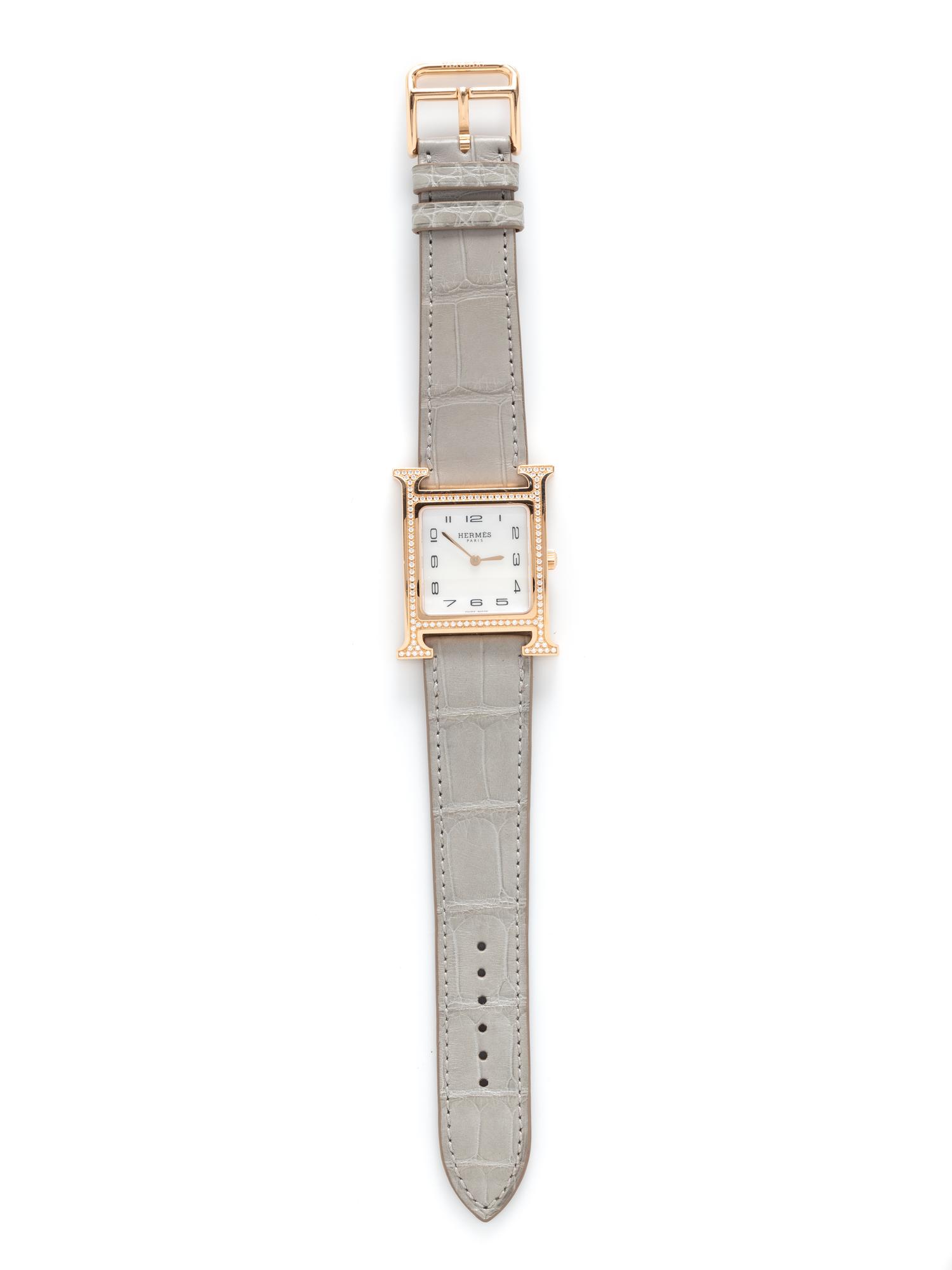 HERMÈS, REF. HH1.572 18K ROSE GOLD 'HEURE H' WATCH