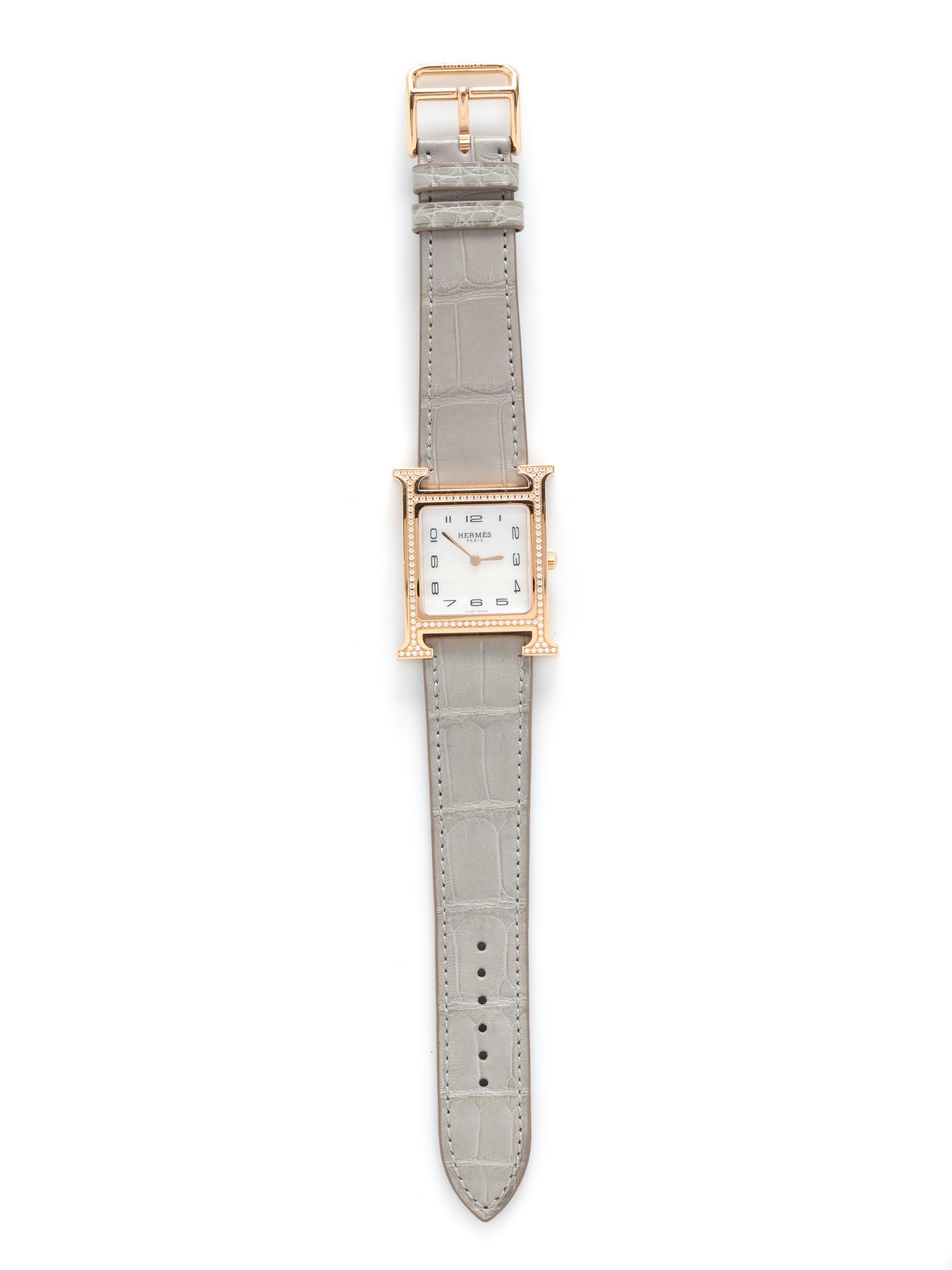 HERMÈS, REF. HH1.572 18K ROSE GOLD 'HEURE H' WATCH