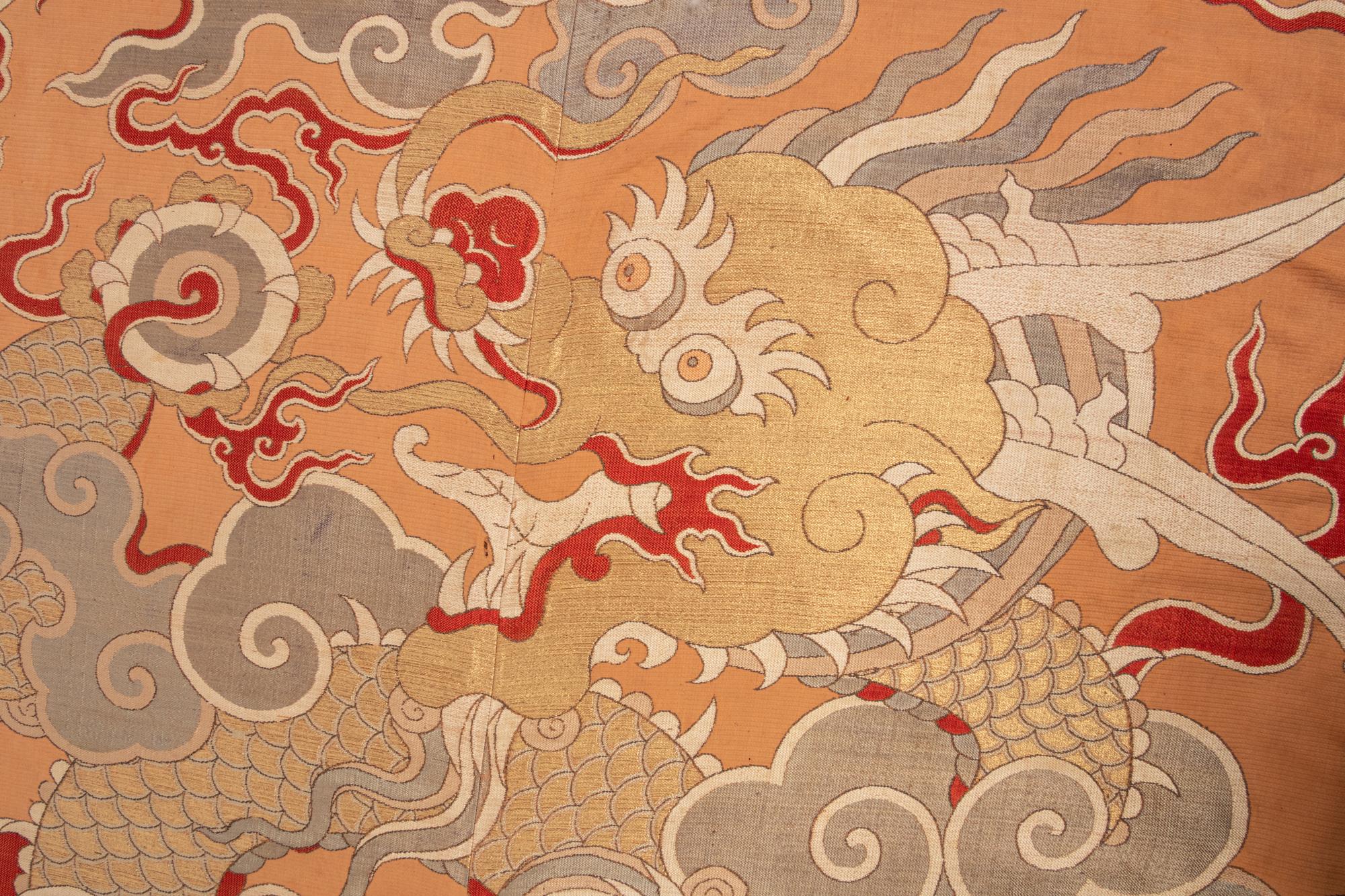 A Large Kesi Woven Silk 'Dragon' Panel