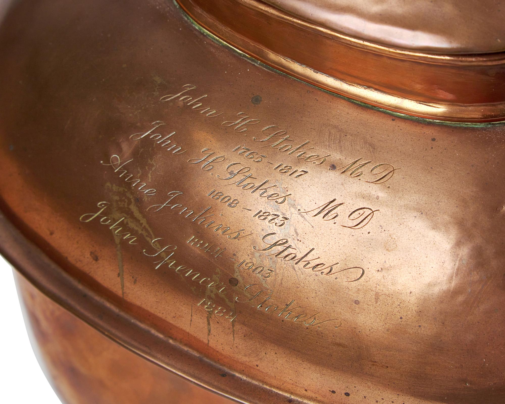 A Copper Kettle of Stokes Family Interest