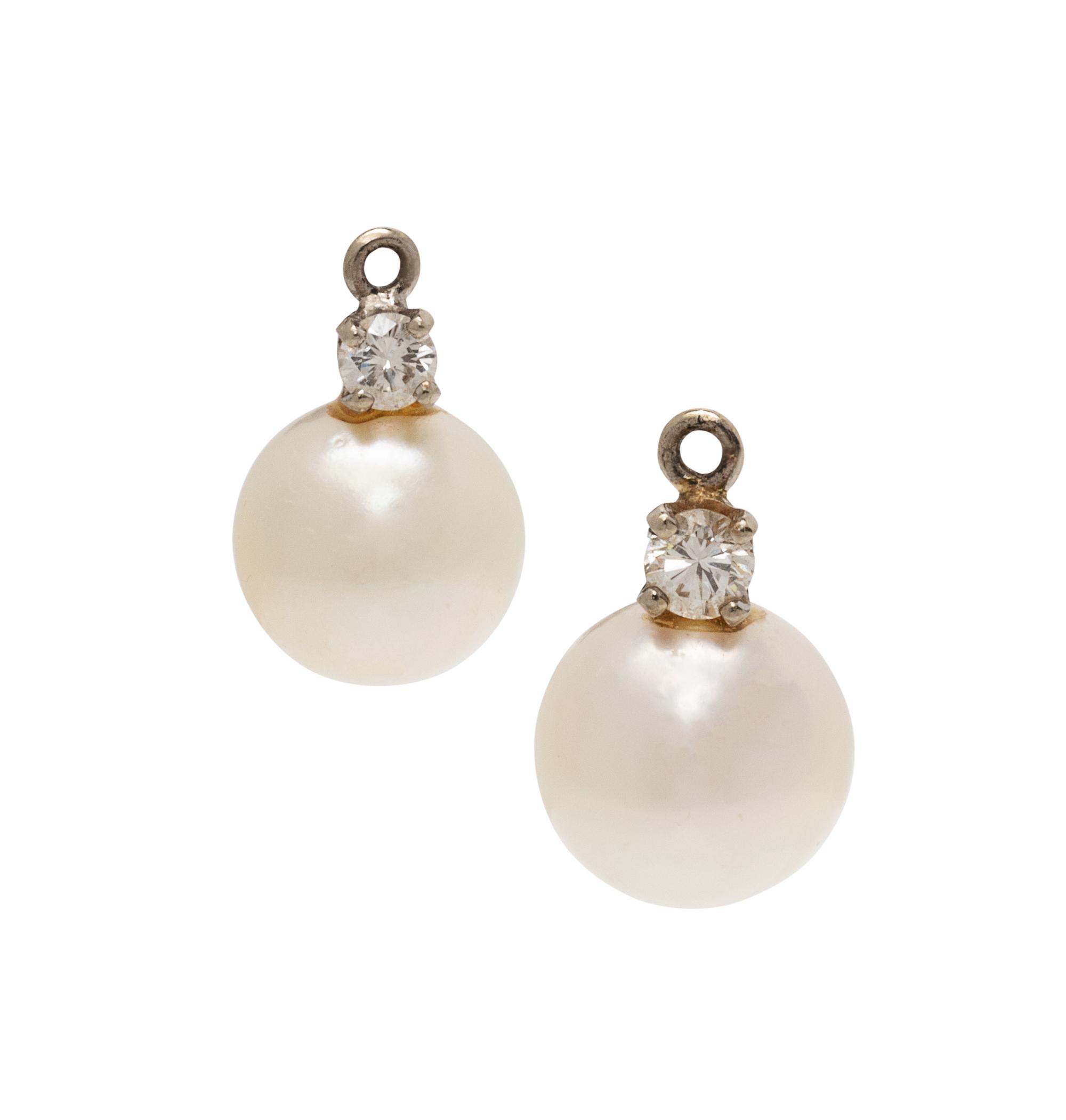 CULTURED PEARL AND DIAMOND EARRING ATTACHMENTS