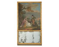 A Directoire Giltwood Trumeau Mirror