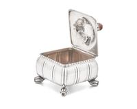 A Georg Jensen Silver and Turned Wood Mounted Box