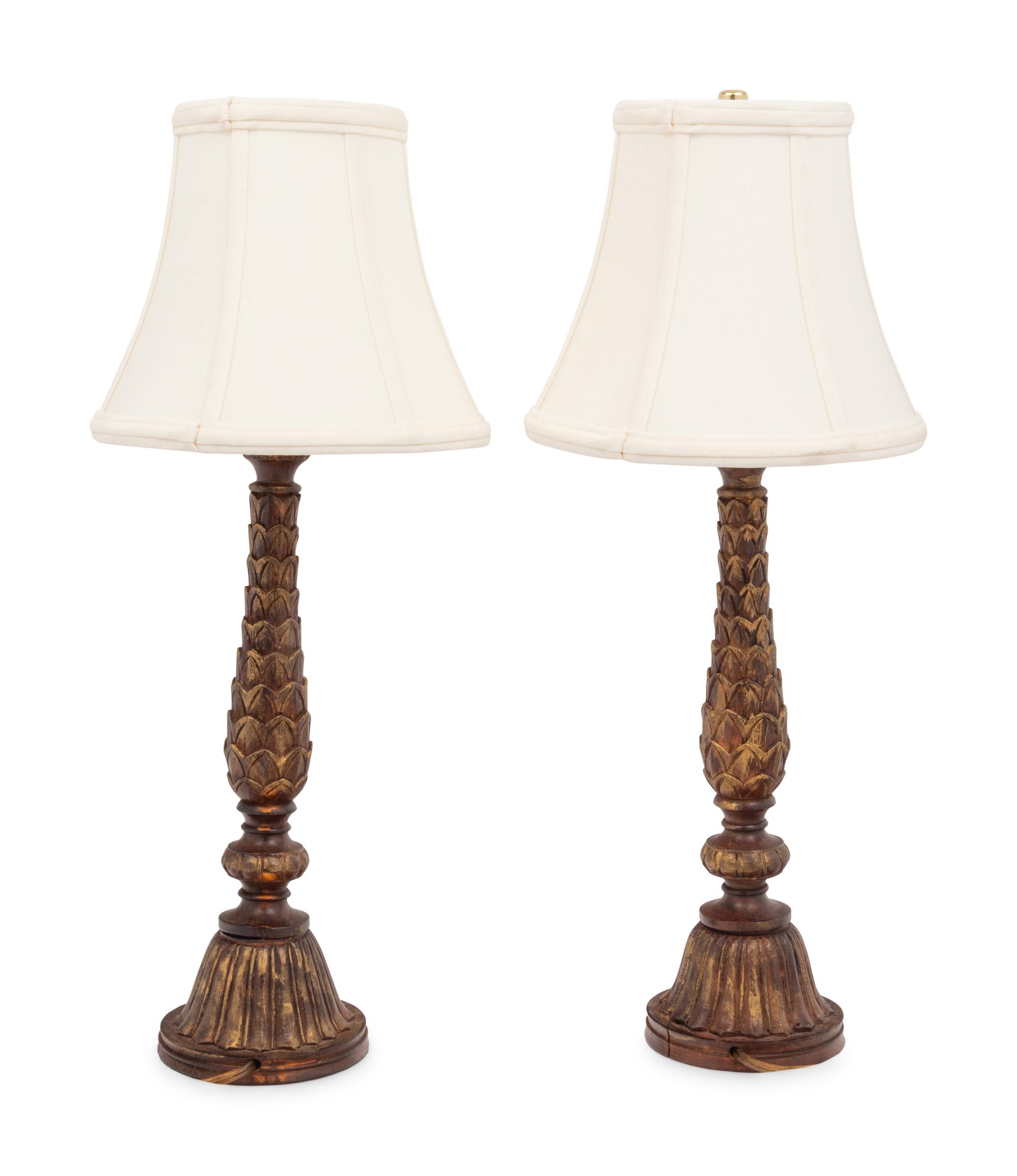 A Pair of Giltwood Table Lamps
