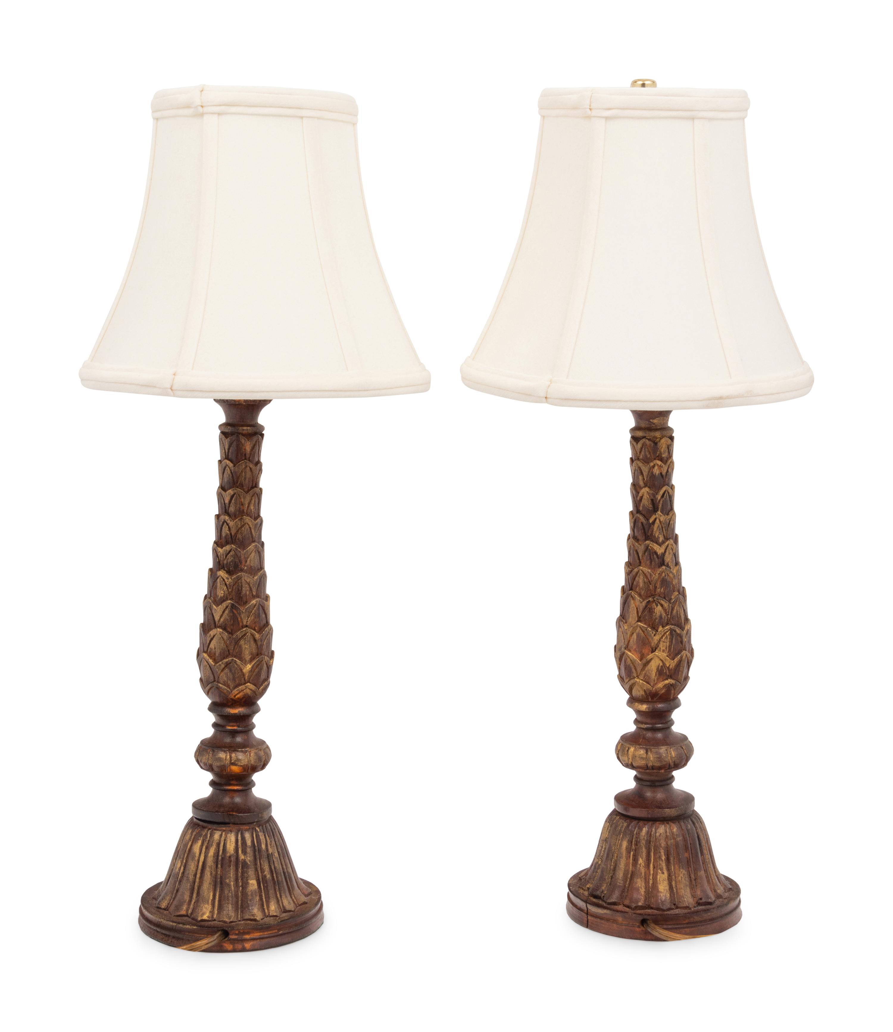 A Pair of Giltwood Table Lamps