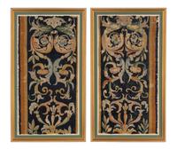 Two Framed Continental Tapestry Fragments