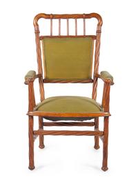 An Art Nouveau Open Arm Chair