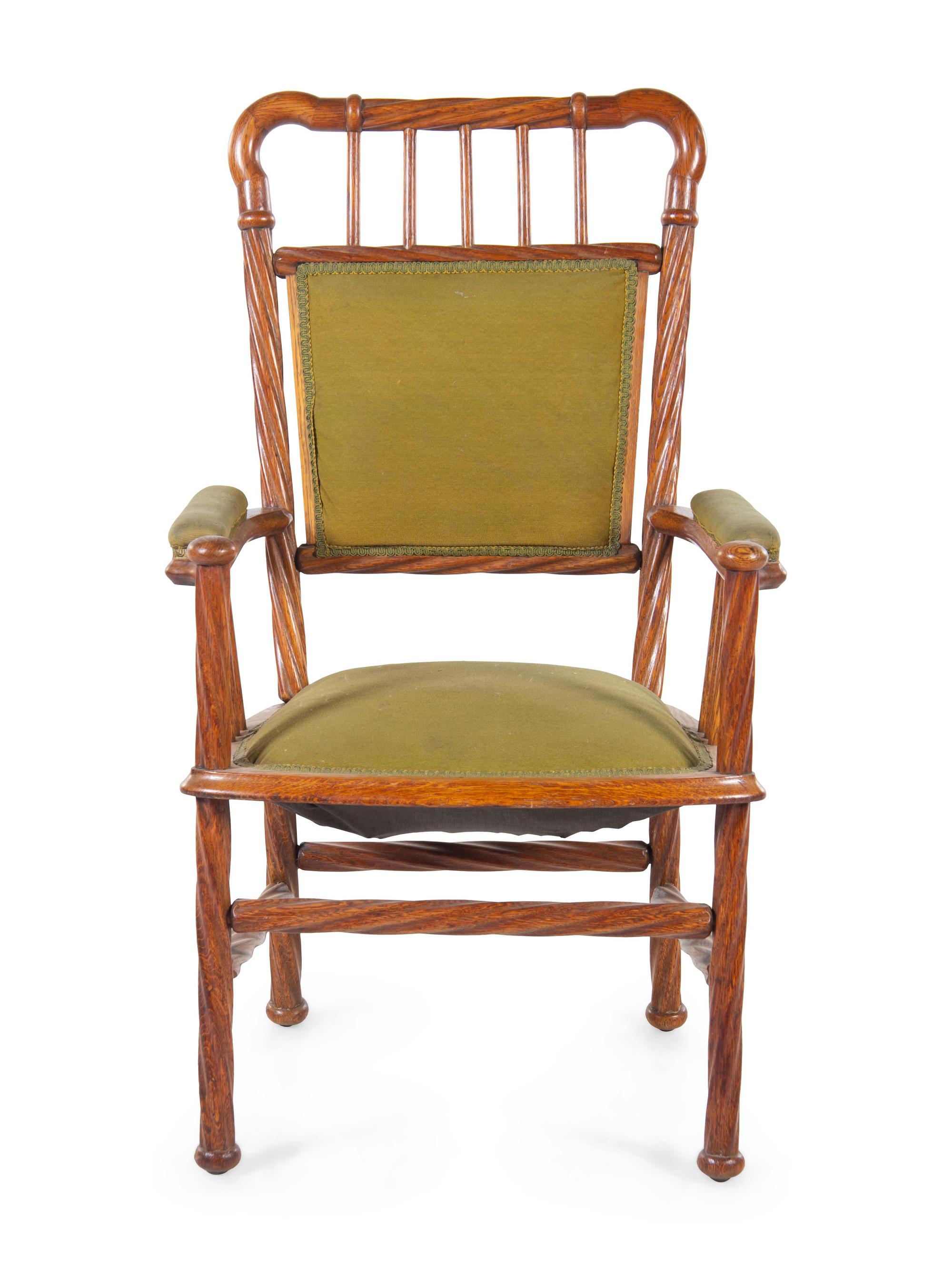 An Art Nouveau Open Arm Chair