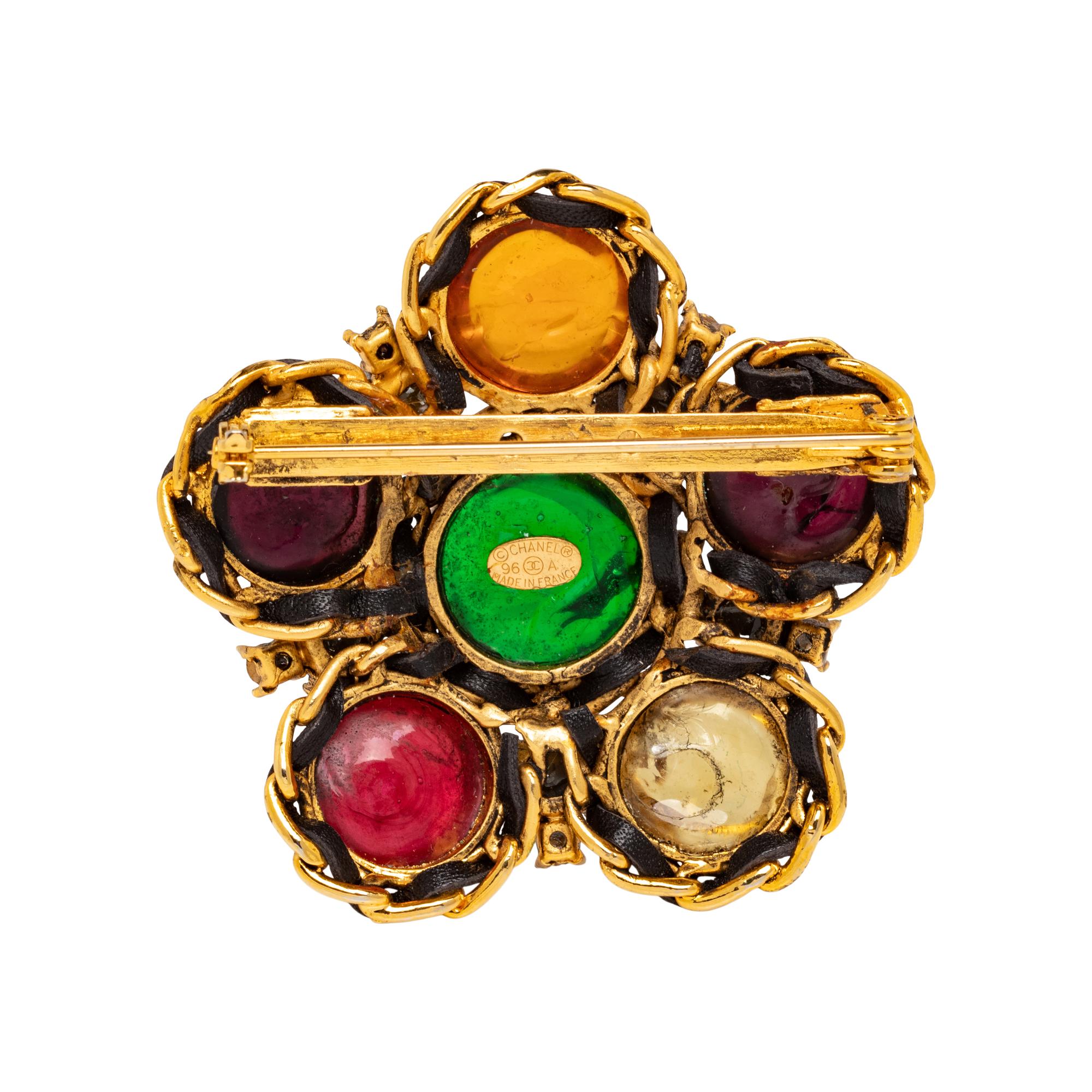 Chanel, Gripoix Pâte de Verre & Strass Brooch