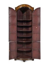 A Pair of Continental Painted Corner Cabinets