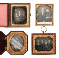 [EARLY PHOTOGRAPHY]. 18 sixth plate daguerreotypes featuring parents with children.