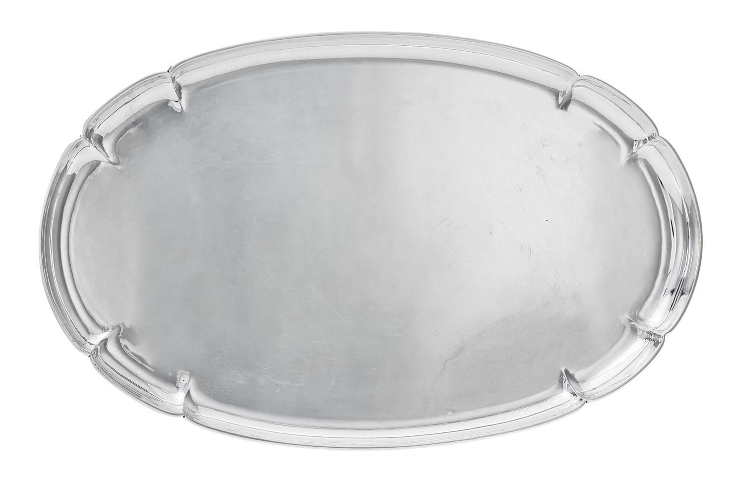 An American Arts & Crafts Silver Tray , The Kalo Shop, Chicago, First Quarter 20th Century , of lobed oval form.