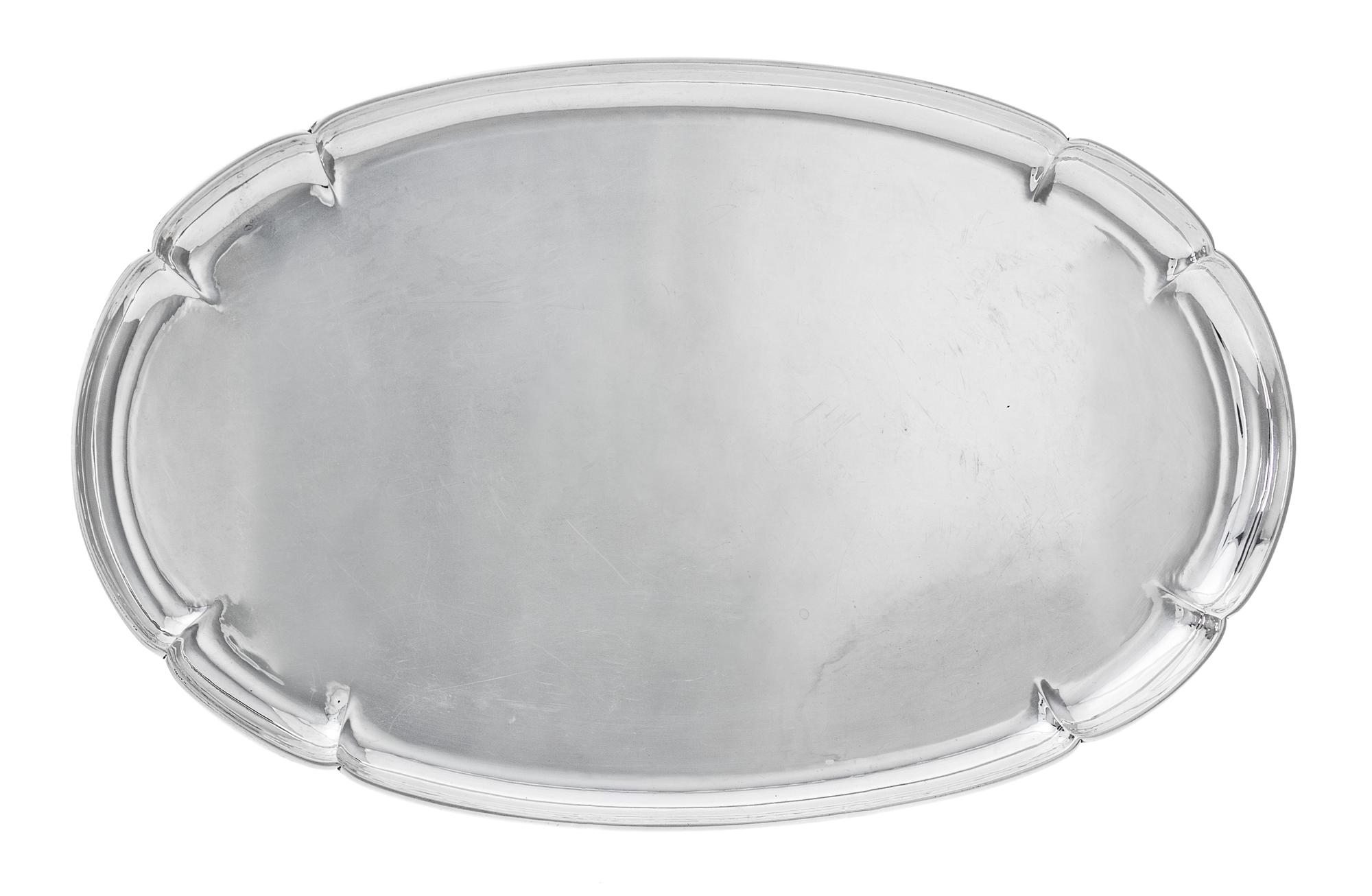 An American Arts & Crafts Silver Tray , The Kalo Shop, Chicago, First Quarter 20th Century , of lobed oval form.