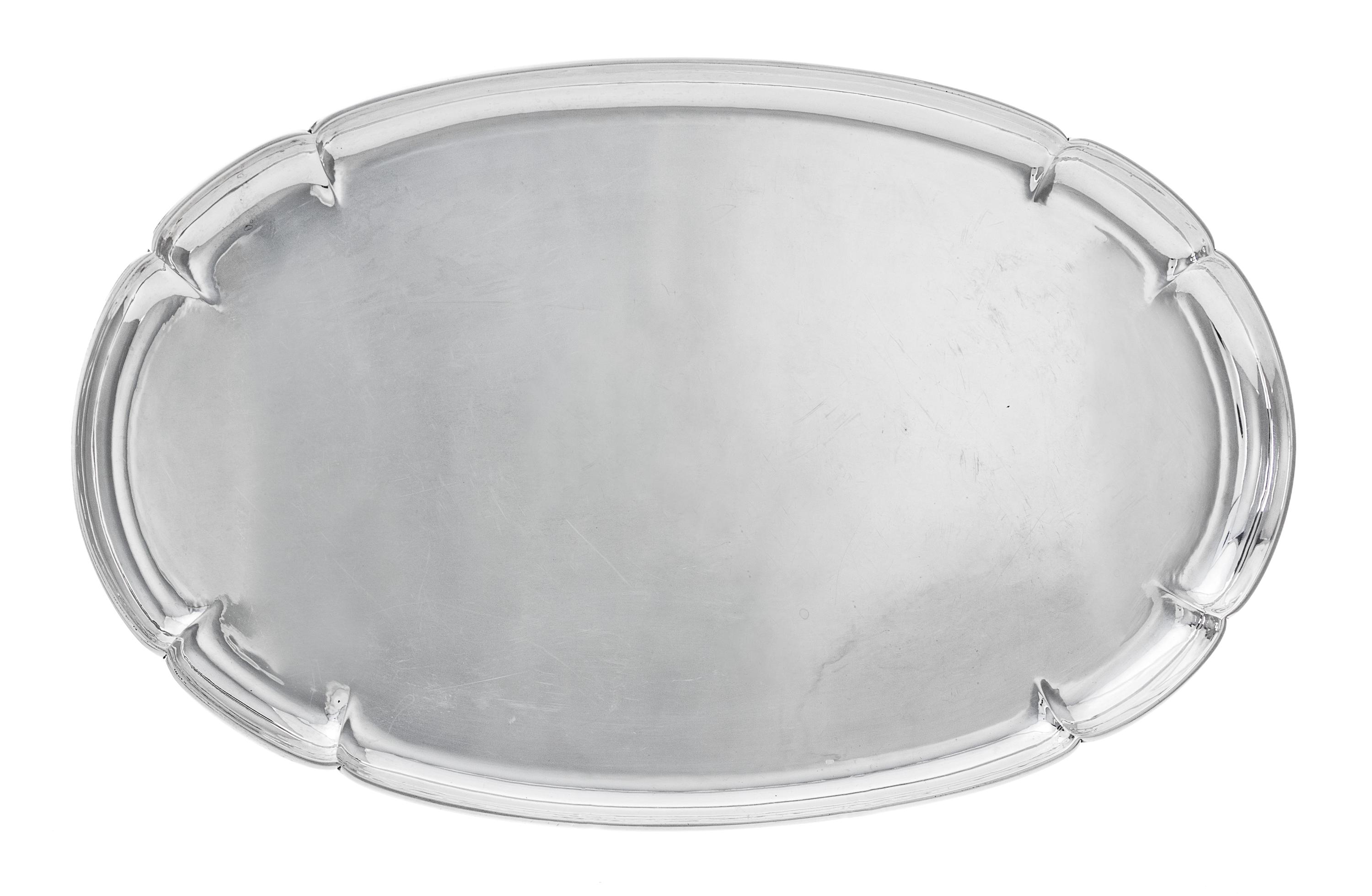 An American Arts & Crafts Silver Tray , The Kalo Shop, Chicago, First Quarter 20th Century , of lobed oval form.