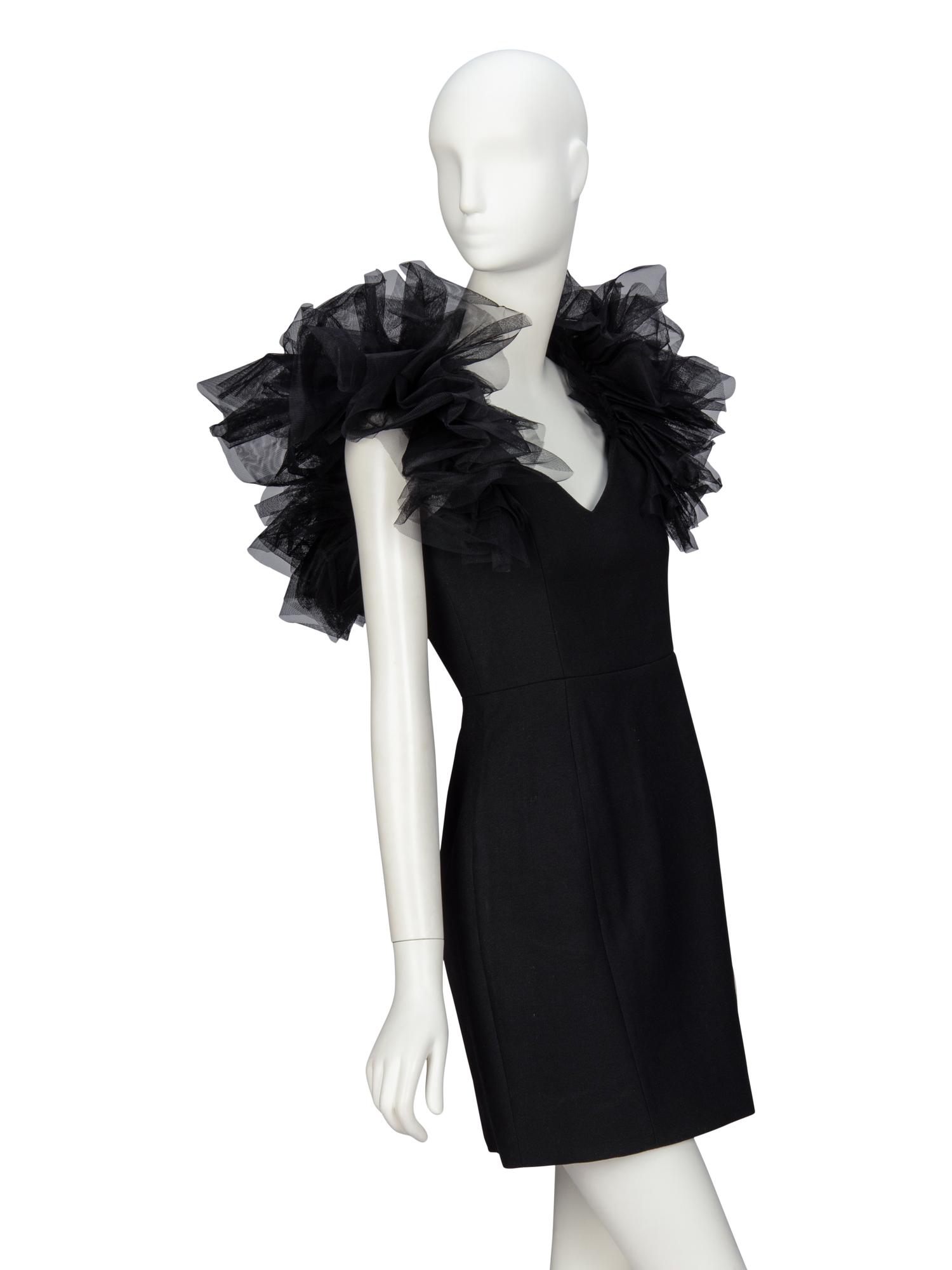 SAINT LAURENT, TULLE RUFFLE MINIDRESS, 2016