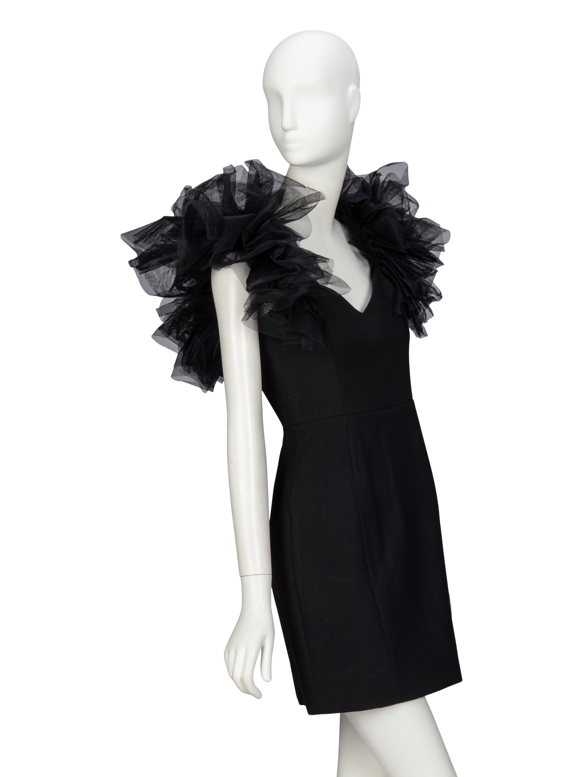 SAINT LAURENT, TULLE RUFFLE MINIDRESS, 2016