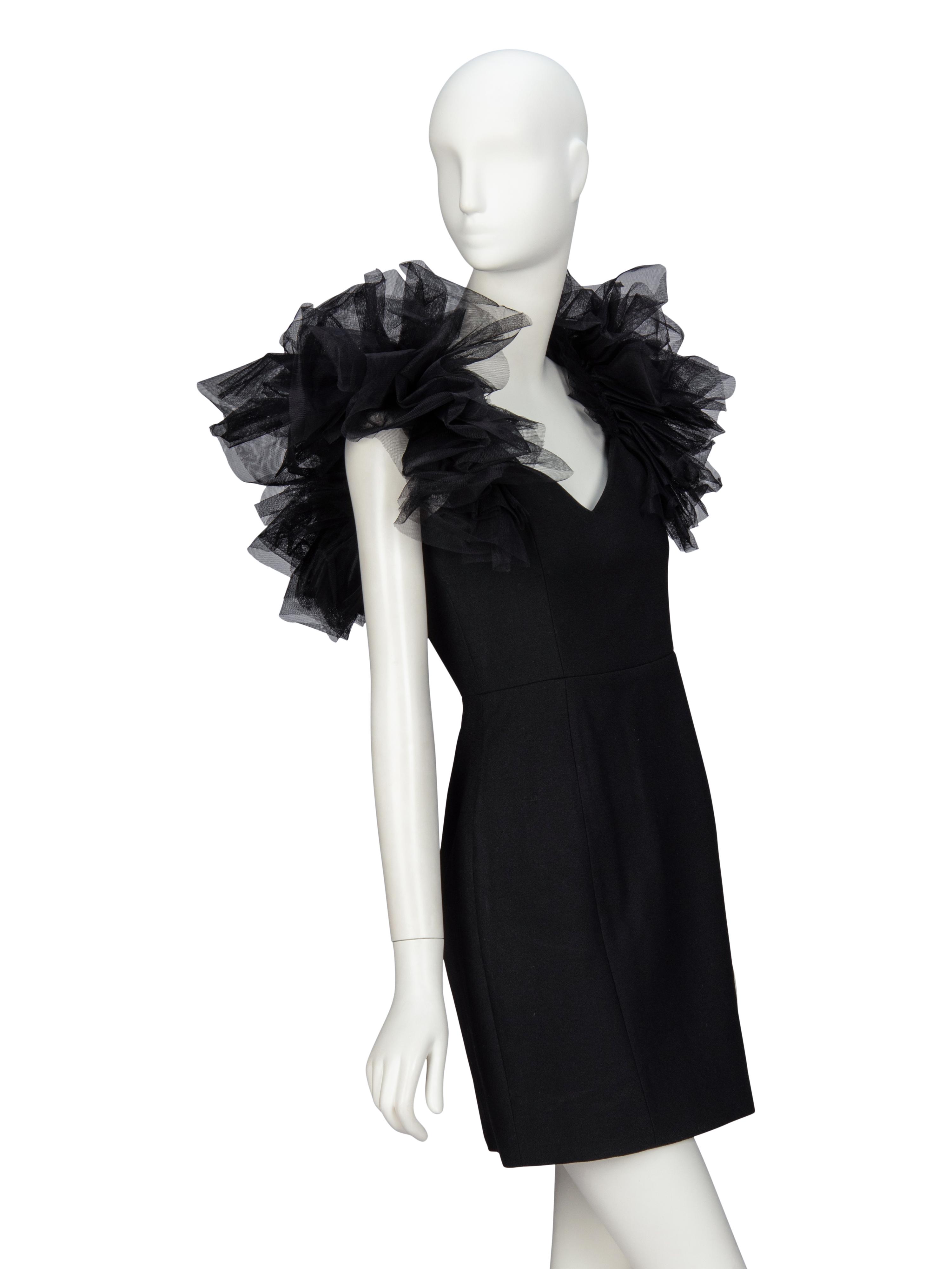 SAINT LAURENT, TULLE RUFFLE MINIDRESS, 2016