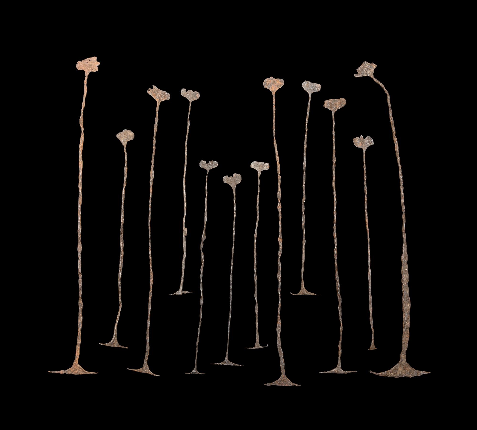 A Group of Kissi Iron Pennies (Currency)