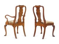 A Set of Eight Queen Anne Style Mahogany Dining Chairs