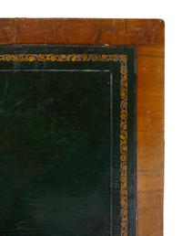 A George II Style Oyster Veneered Pedestal Desk