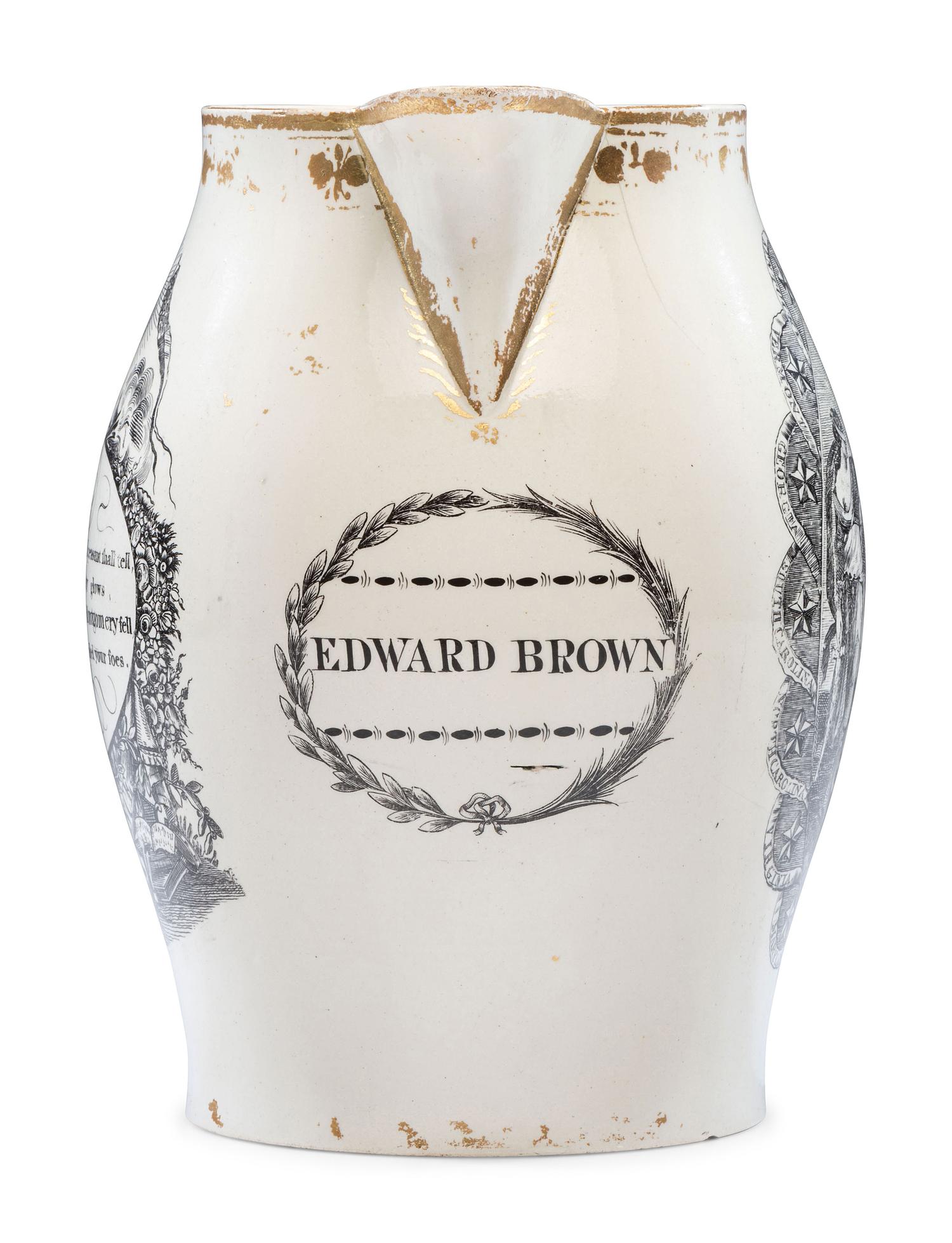 A Liverpool Transfer-Printed Creamware 'George Washington / Liberty and Independence' Pitcher