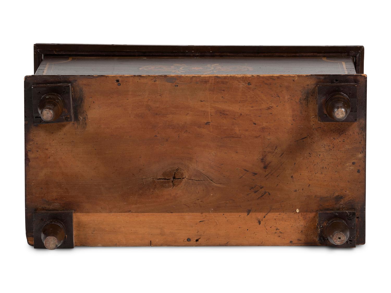 A Classical Gilt and Paint Decorated Poplar Blanket Chest