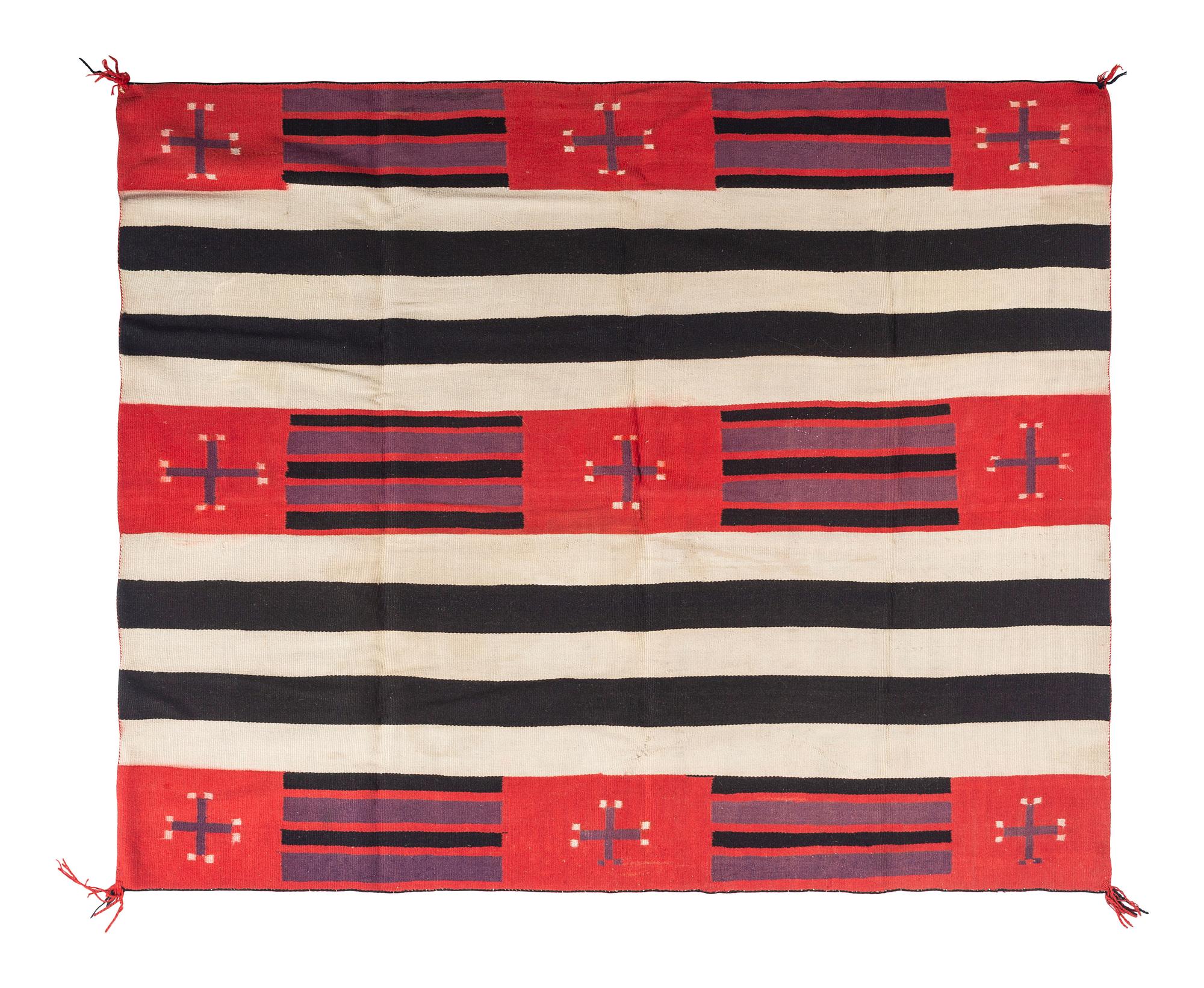 Navajo Third Phase Pattern Germantown Blanket / Rug