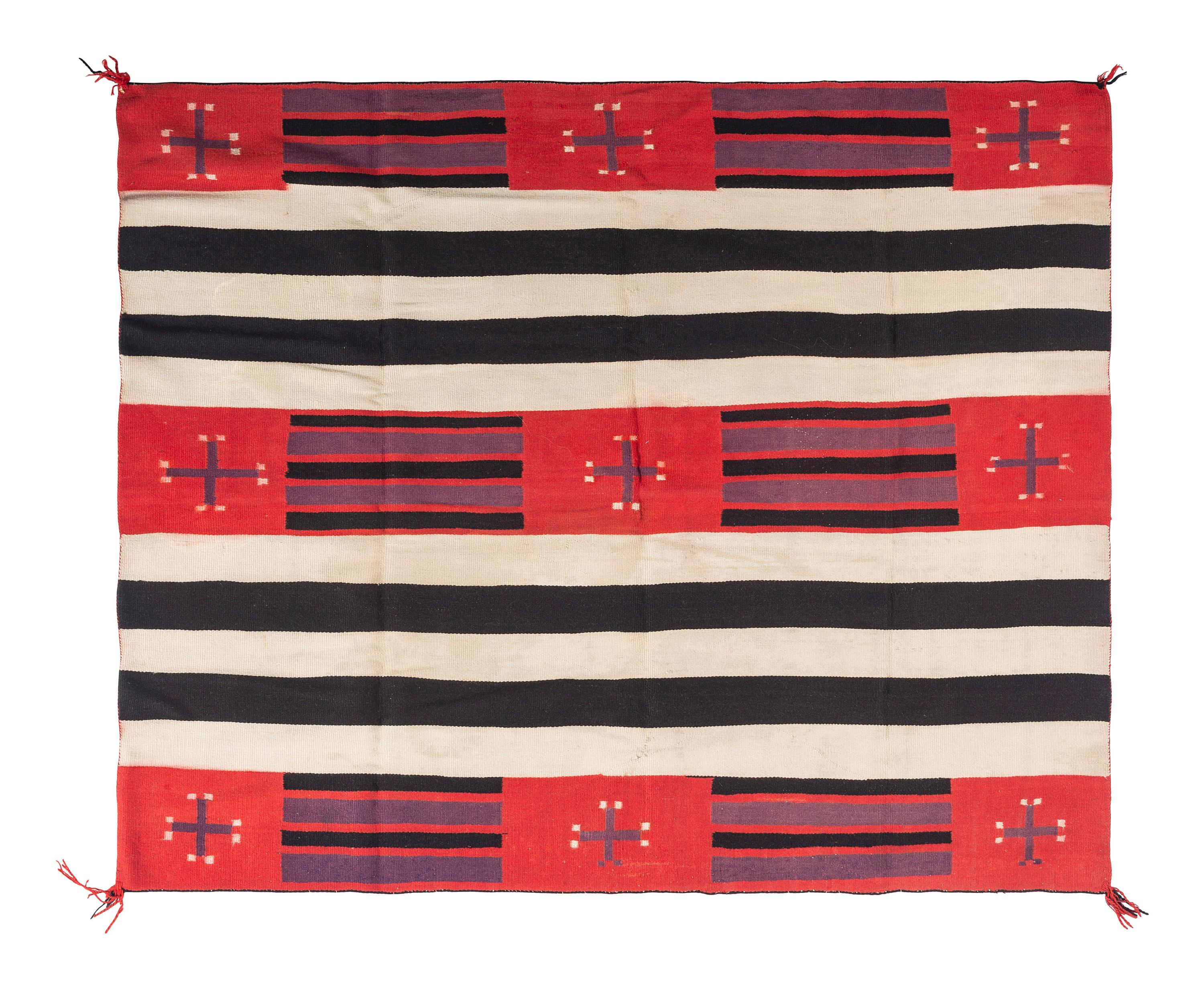 Navajo Third Phase Pattern Germantown Blanket / Rug