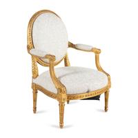 A Louis XVI Giltwood Fauteuil