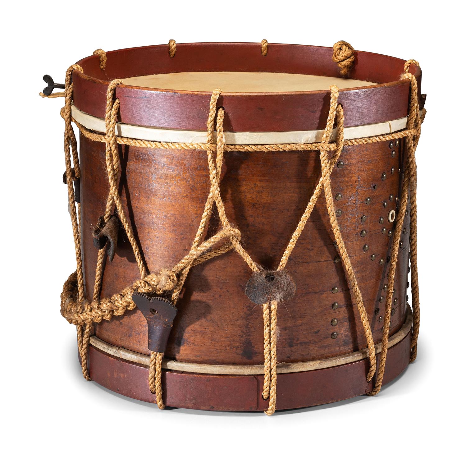 [CIVIL WAR]. Side drum made by George Kilbourn, Albany, New York, 1859. [ With: ] Pair of drumsticks.