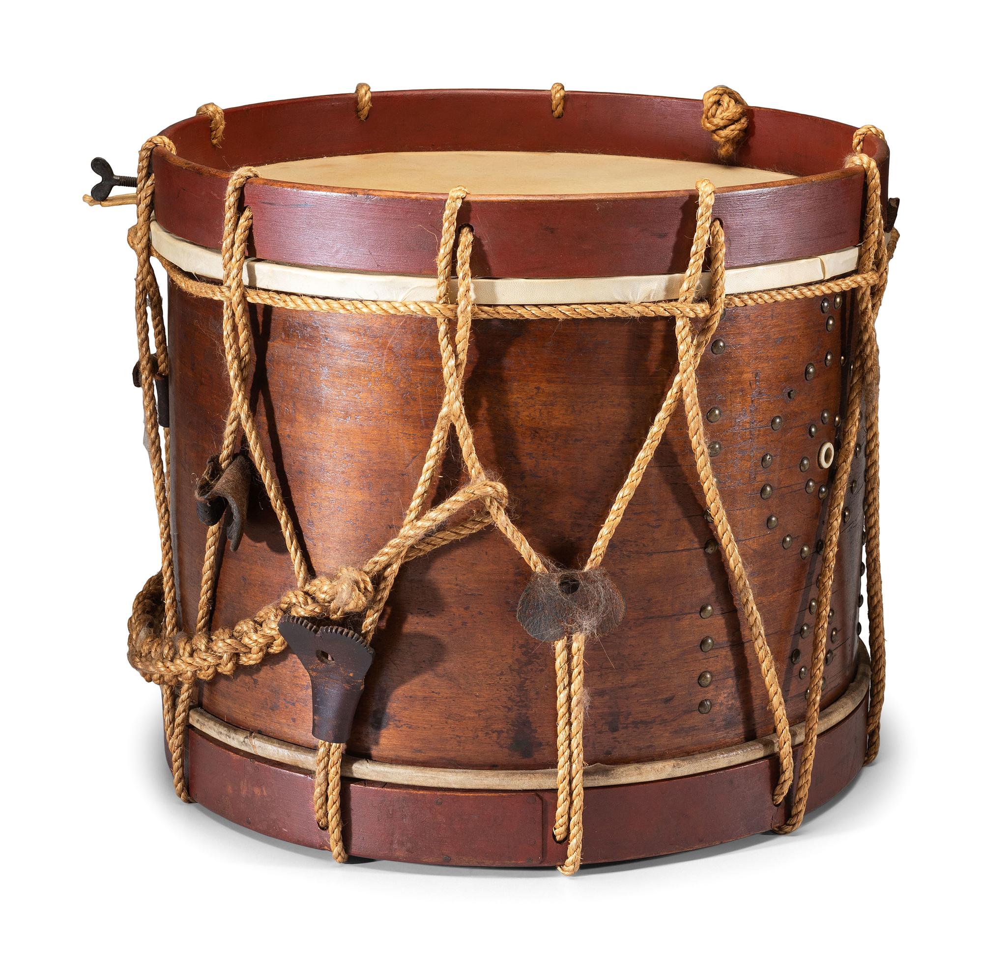[CIVIL WAR]. Side drum made by George Kilbourn, Albany, New York, 1859. [ With: ] Pair of drumsticks.