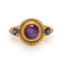 Pink Sapphire, Purple Sapphire, and Diamond Ring