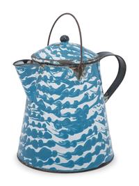 An Exceptionally Large Chrysolite Enameled Graniteware Coffeepot