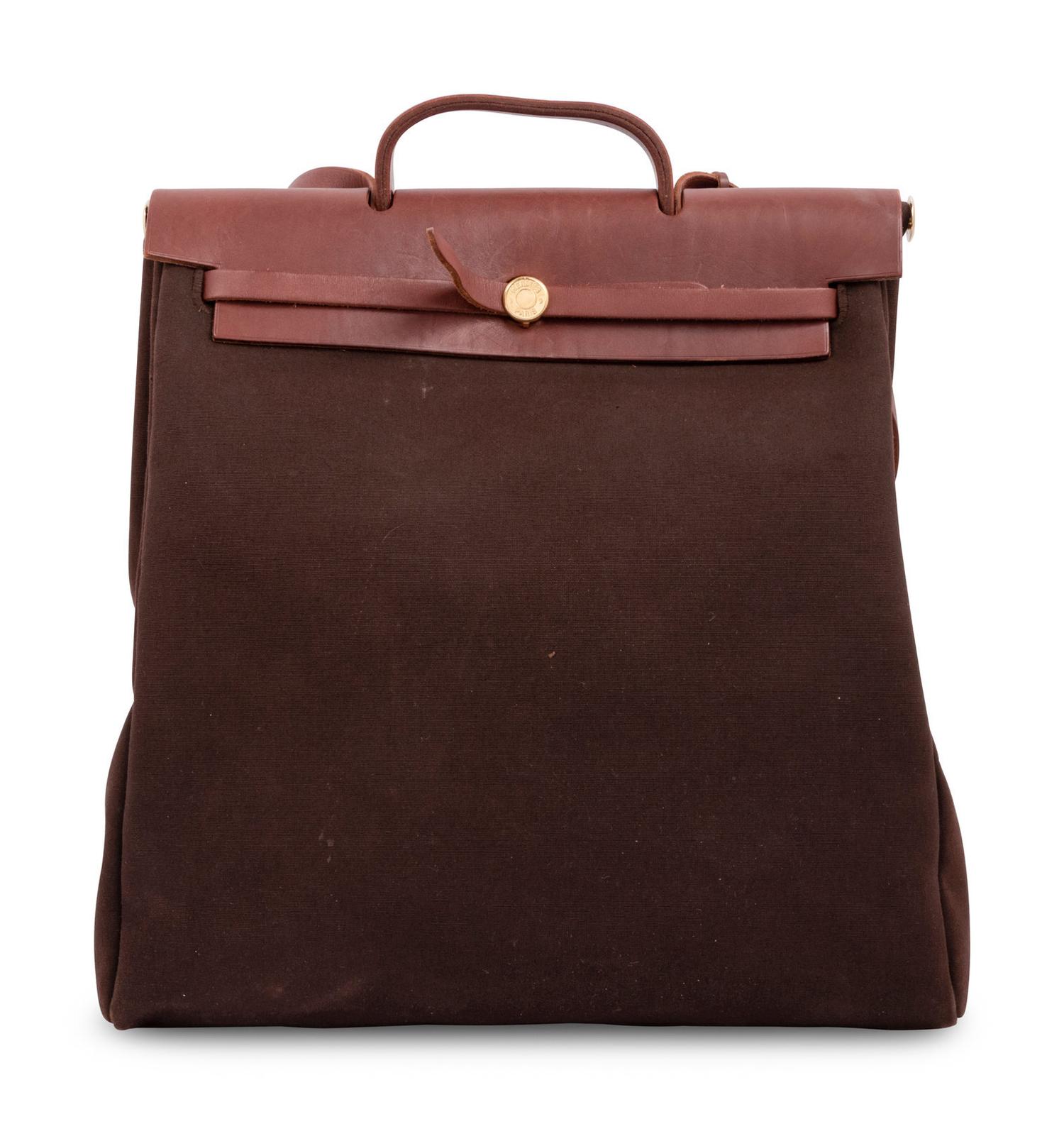 HERMÈS, CANVAS AND LEATHER HERBAG