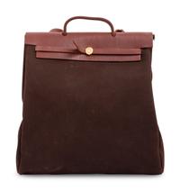 HERMÈS, CANVAS AND LEATHER HERBAG