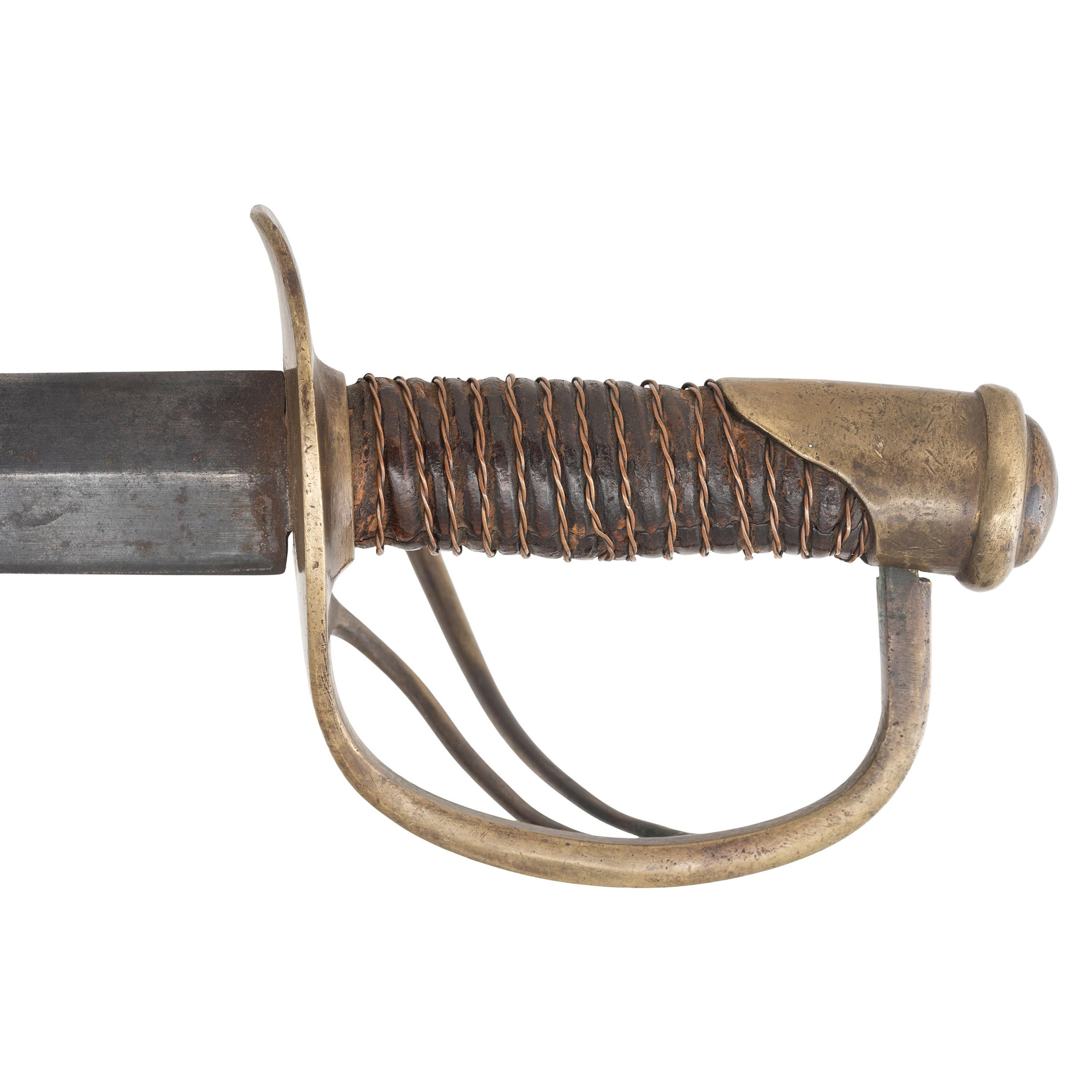 Memphis Novelty Works Straight Blade Cavalry Saber with Brass Scabbard