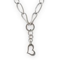 Diamond and White Gold Heart Necklace