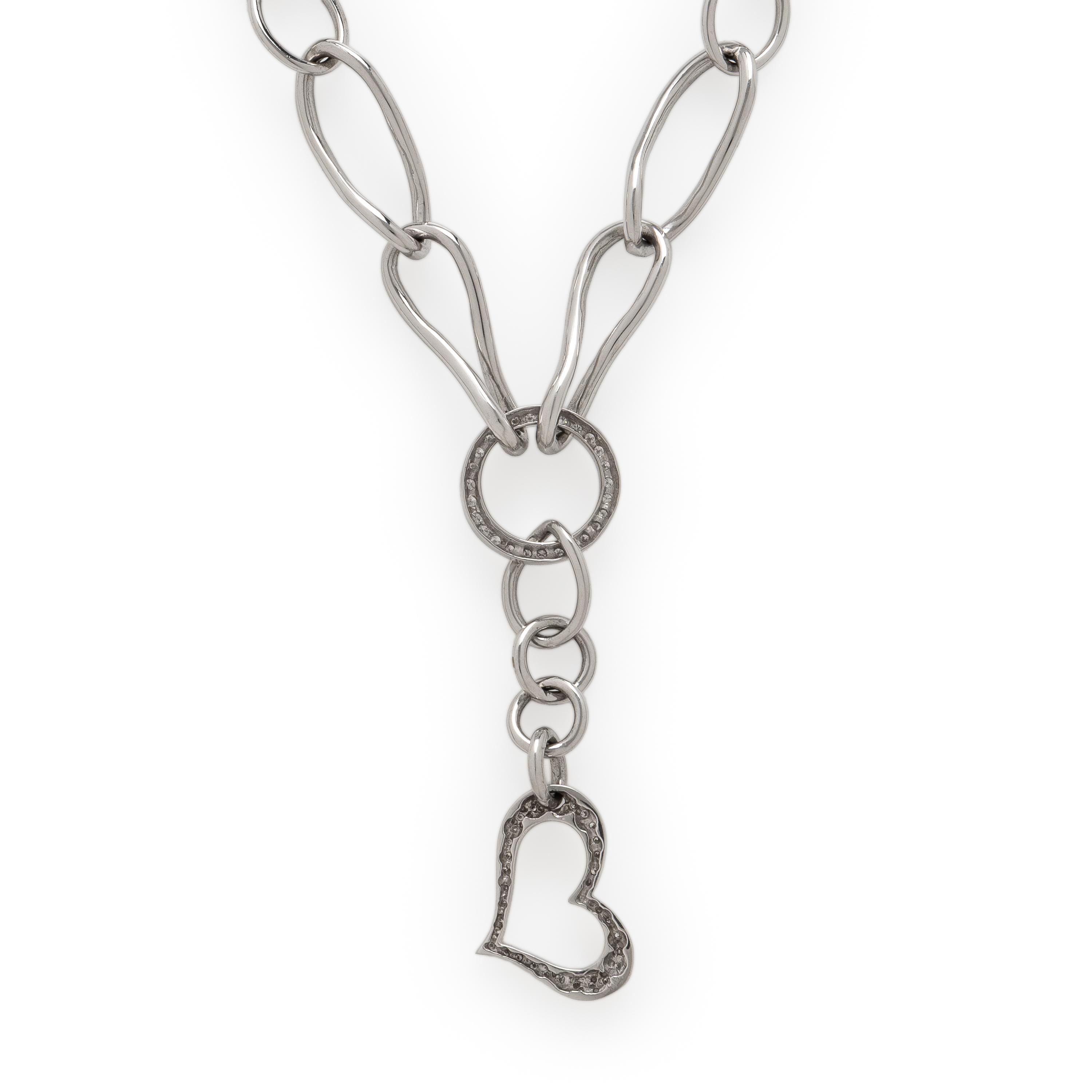 Diamond and White Gold Heart Necklace