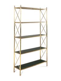 A Brass and Leather "Porter" Étagère