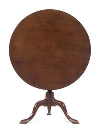 A Queen Anne Style Mahogany Tilt-Top Tea Table