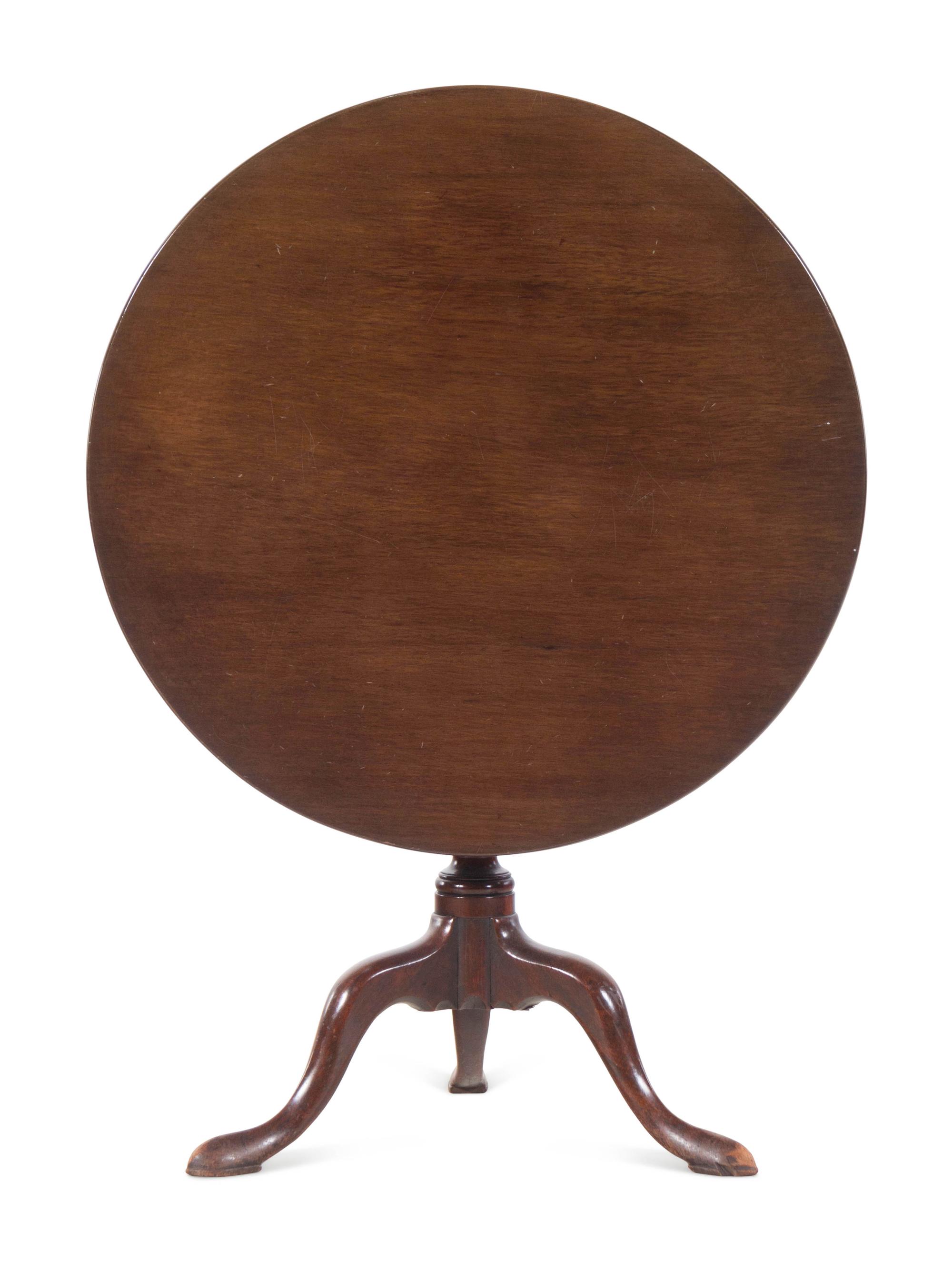 A Queen Anne Style Mahogany Tilt-Top Tea Table