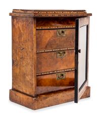 A Continental Burlwood and Parquetry Table Cabinet