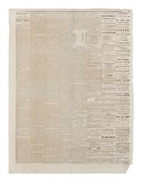LINCOLN, Abraham (1809-1865). Illinois Gazette . Lacon, IL, 8 December 1864.