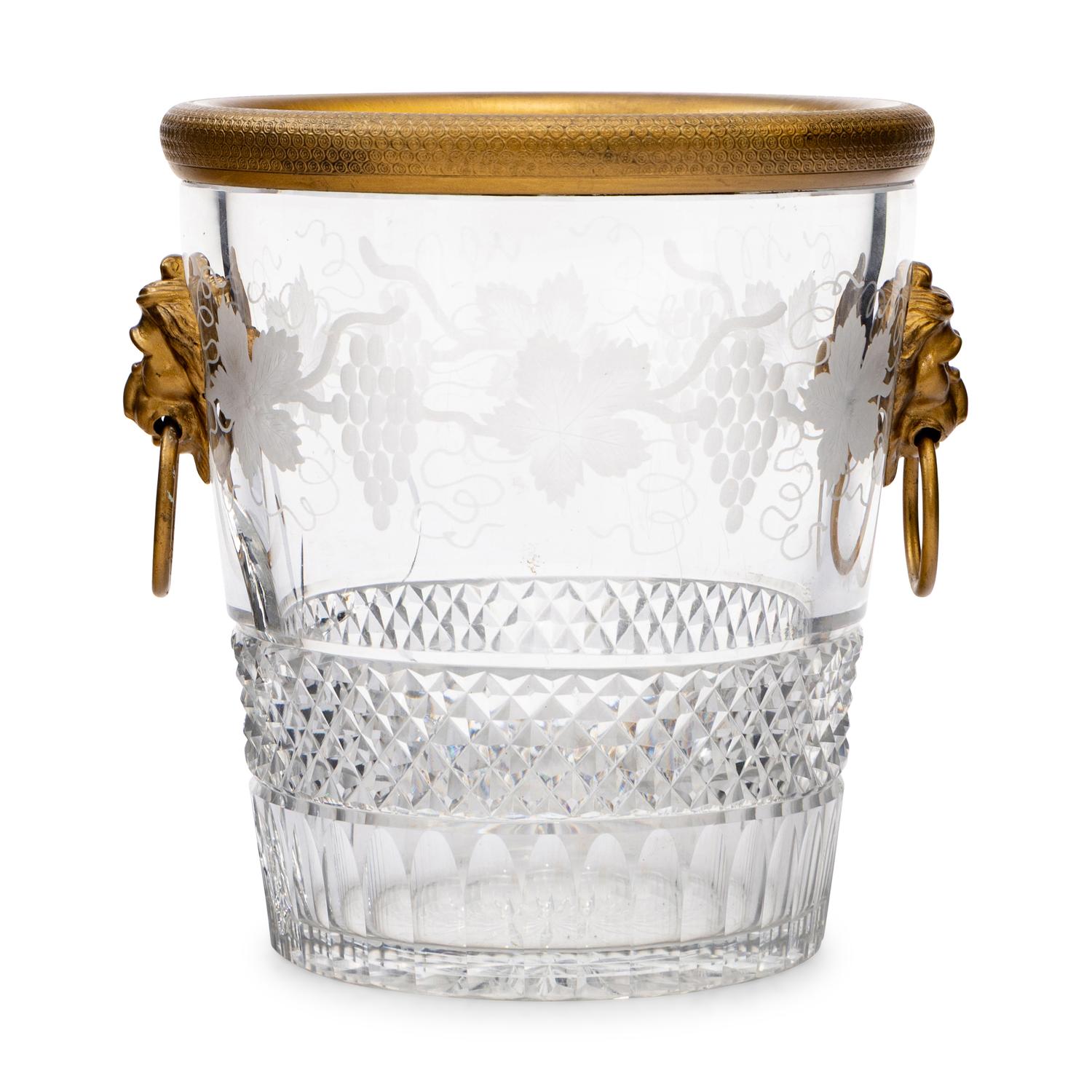 A French Gilt Bronze and Cut Glass Ice Bucket